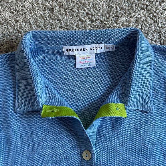 Gretchen Scott Womens Sz Small Blue Button-Up Lightweight Sweater - Picture 4 of 9